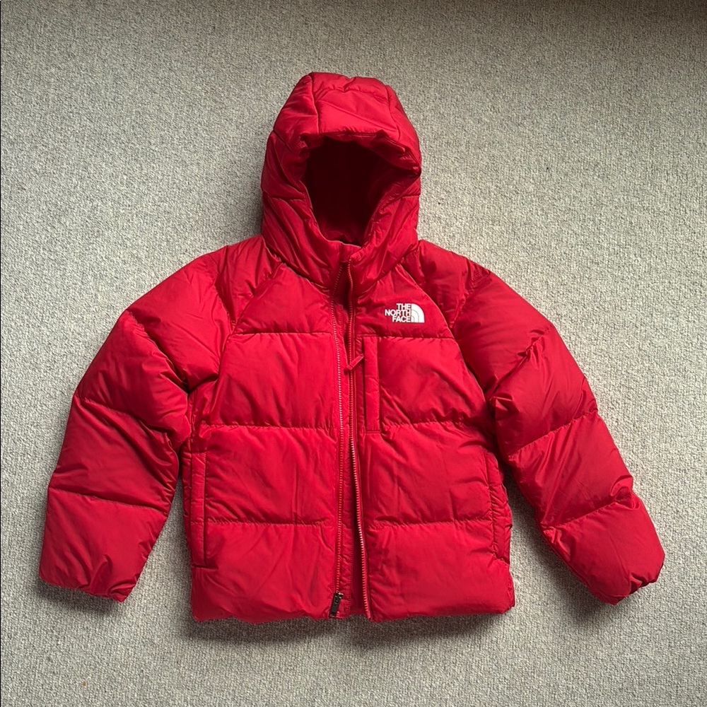 The North Face Red Puffer Jacket with Hood